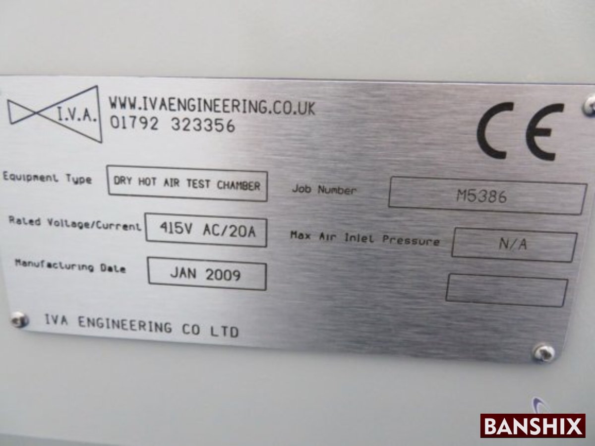 IVA Engineering Environment and Stability Chamber M5386 – Dry Hot Air Test Chamber